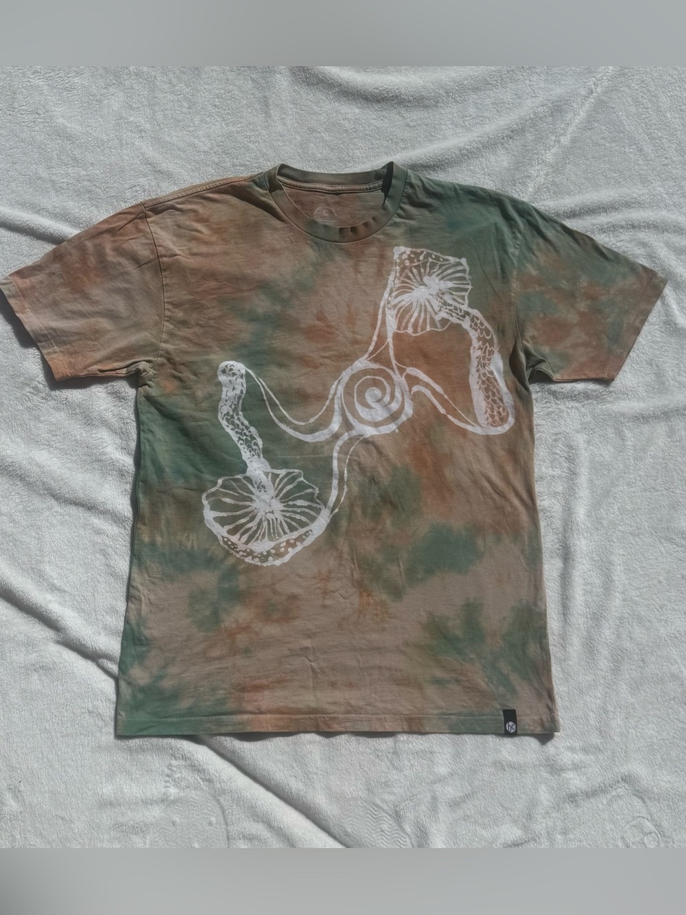 Mushroom t-shirt hand dyed and painted